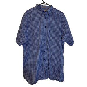 Men's Daniel Cremieux Blue Casual S/S Shirt Egyptian Cotton Plaid Size XLT EUC